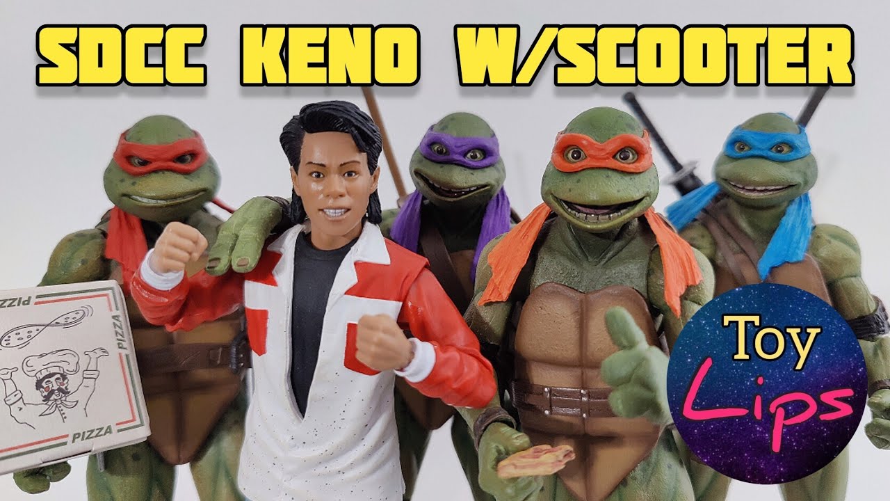 Review Mode on the SDCC 2023 Keno w/Scooter from NECA TMNT 