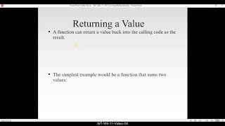 WT Wk 11 Video 04 (Returning a Value from Function in JS)