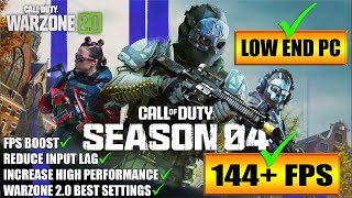 🔧 Warzone 2.0 Season 4: Low End Pc increase performance / FPS with any setup! Best Settings 2023