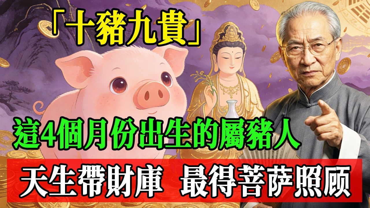 「十豬九貴」出生月份大揭秘！這4個月份的屬豬人，天生帶財庫，晚年菩薩親自送福來！快看看有沒有你！#南懷瑾 #養生 #國學 #易經 #開運 #招財#風水 #2026運勢#屬相
