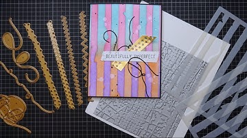 Spellbinders Beautifully Imperfect Collection Tattered Stripes Stencil Tutorial!