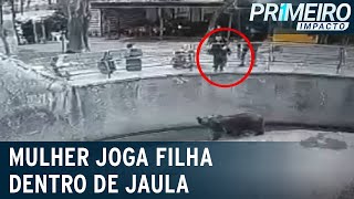 Mulher é presa após jogar filha em jaula de urso | Primeiro Impacto (02/02/22)