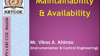 Maintainability and Availability