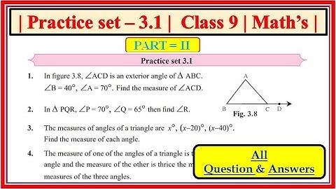 Practice set 3.1 class 9 maths part 2 | Chapter 3 Triangles | Maharashtra state board #class9th