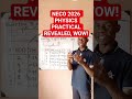 NECO 2026 Physics Practical Question 3 Already Showing?