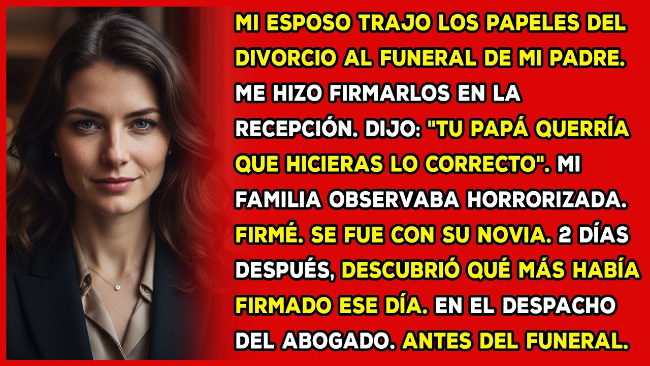 Mi esposo me entregó los papeles del divorcio en el funeral de mi padre. Firmé y luego él se...