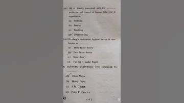 Fundamental of Management and organisational behaviour| question paper #HPU #BBA