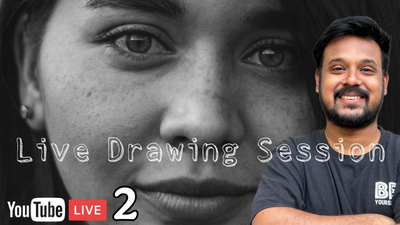 Live : 2 Hyperrealistic Portrait Drawing Tutorial | Step-by-Step ...