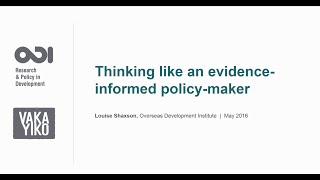 Louise Shaxson gives a presentation on evidence informed policy-making