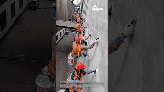 Building maintenance: exterior wall painting process