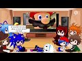 Fandoms react to Mario plays FNF by SMG4