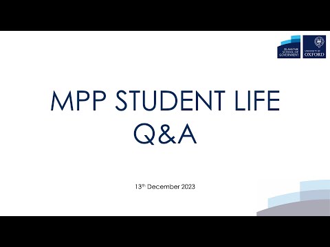 MPP student life at Oxford Q&A – December 2023