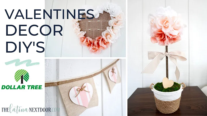 3 DOLLAR TREE VALENTINE DIYS 2020 - Valentine's Day Decor so easy to make! Farmhouse Valentines DIY