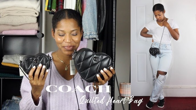 COACH HEART CROSSBODY WITH QUILTING ♡ review, what fits *relaxing