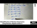 Boolean Expression Simplification Using Boolean Algebra Rules | Important Question 2