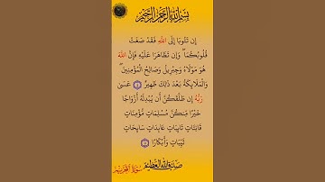 إن تتوبا إلى الله فقدصغت قلوبكما). سورة التحريم بصوت القارئ الشيخ صلاح بوخاطر....💞💓🌹