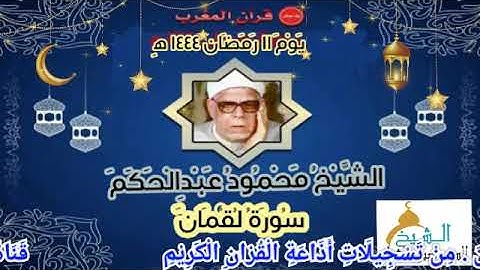 قرآن المغرب يوم ١١ رمضان ١٤٤٤ه‍ ٢٠٢٣م الشيخ محمود عبدالحكم ما تيسر من سورة لقمان  جودة HD
