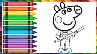 Peppa Pig 🐷🤡🐷 Drawing for kids , Kids Drawing ,  Peppa Pig Drawing @supereasydrawings