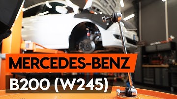 How to change front anti roll bar link on MERCEDES-BENZ B200 (W245) [TUTORIAL AUTODOC]