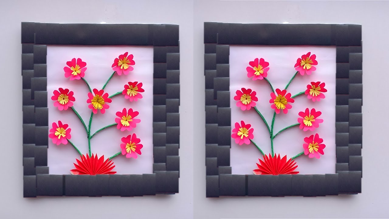 DIY Easy Paper Flower Wall Hanging Decoration // DIY Room Decor Crafts ...