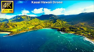 Kauai, Hawaii - 4K Drone Video With 🎵 Relaxing Music For Stress Relief