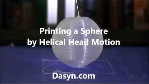 Printing a sphere by helical head motion
