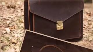 Handmade Vintage Leather Briefcase, Laptop Bag, Messenger Bag Produced By Moshileatherbag
