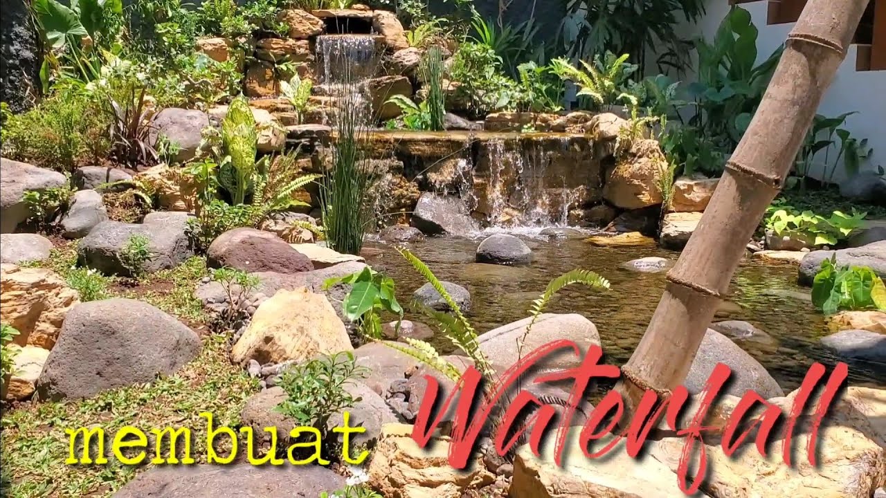 membuat waterfall dari batu bobbing