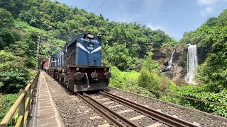 Beautiful Ranpat Waterfall [UKSHI] | Double Decker  + Jan Shatabdi and More | Konkan Railways