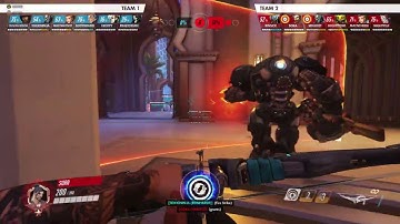 Overwatch Hanzo + Zarya quintuple kill