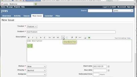 Create Ticket (Issue) on Redmine