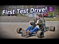 Finally driving the 2 stroke kx250 Shifter Kart!! (It's Insane)