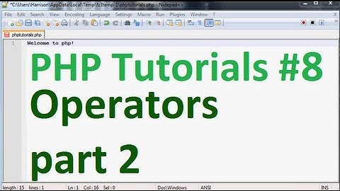 Basic PHP Tutorial 8: Arithmatic Operators: Doing math with php
