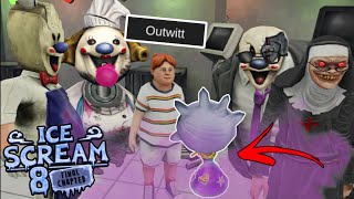 Using Lis's Trap Vs All Enemies In Ice Scream 8 Outwitt Mod Gameplay