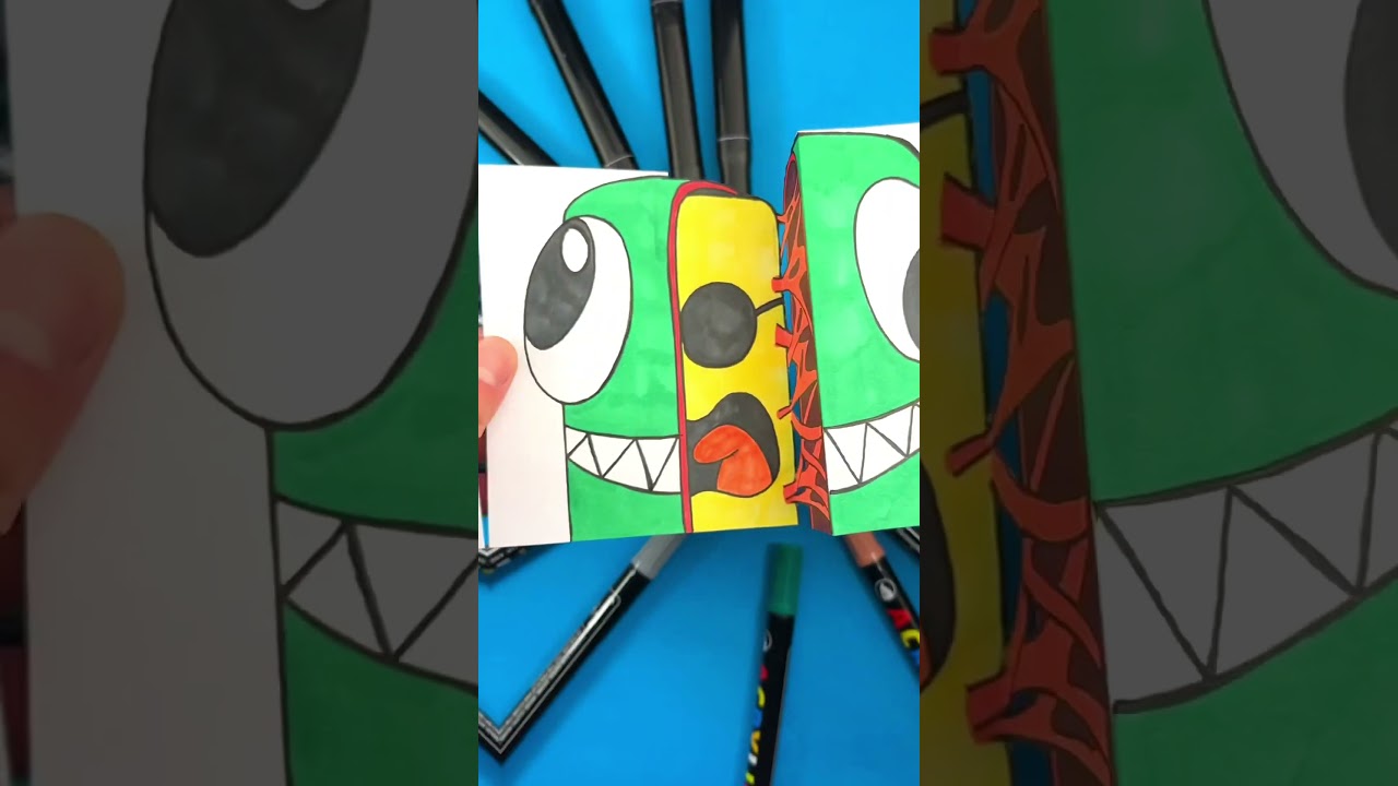 Amazing Paper Craft DIY with Rainbow Friends 💚#rainbowfriends #rainbowfriendsgreen #papercraft #diy