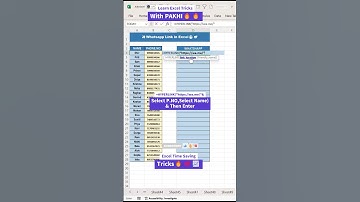 Whatsapp Link in Excel‼️😎 #exceltips #exceltricks #shortvideo #shorts #excelformulas #tutorial