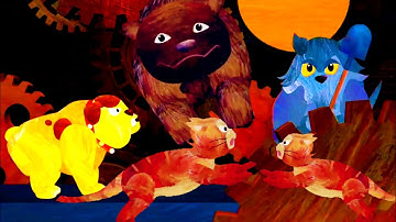 HICKORY DICKORY DOCK+REVERSE+RANDOM COLOR EFFECTS||ANIMALS IN THE CLOCK