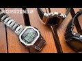 Casio GMW-B5000 full metal square G-Shock, GM-S5600 midsize, and G-5600E, size and design comparison