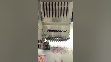 6 heads +9 colors +1 sequins embroidery machine is testing in Richpeace factory