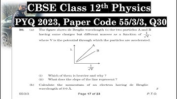 Class 12th Physics | Answer Key 2023 | CBSE Board | PYQ 2023 | Paper Code 55-3-3 | Set 3 | Q30