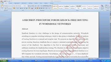 A DECISION PROCEDURE FOR DEADLOCK FREE ROUTING IN WORMHOLE NETWORKS
