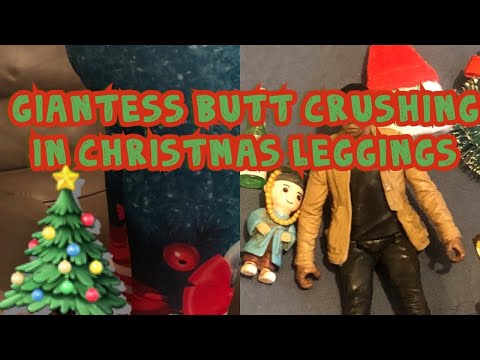 Crushing Shrunken Men In Christmas Leggings | Christmas Butt Crush comedy