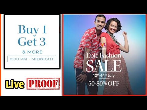 EPIC FASHION SALE JUL'20 | Myntra Offers | Myntra Coupon | Myntra Coupons | Buy 1 Get 3 | MyntraSale