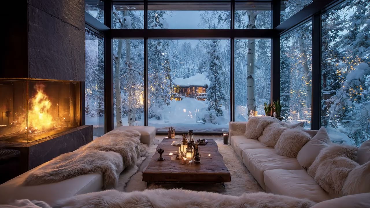 Gentle Piano by Crackling Fireplace 2026 ❄️ 3 Hour Cozy March Escape – Stress Relief & Sleep