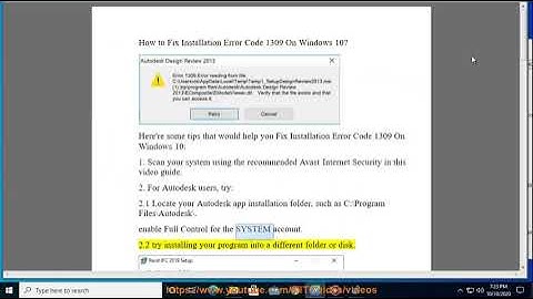 Fix Installation Error Code 1309 On Windows 10