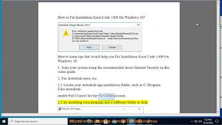 Fix Installation Error Code 1309 On Windows 10