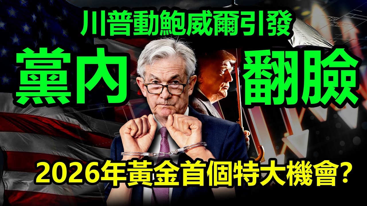 川普動鮑威爾引發黨內翻臉，2026年黃金首個特大機會？|黃金，金價，白銀，比特幣，美股，美元，川普，美聯儲，外匯，原油、降息、美債、日元、加息、現貨、期貨、貿易戰、關稅、銅