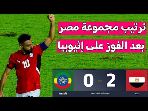 ترتيب مجموعة مصر في تصفيات كاس العالم بعد الفوز على اثيوبيا