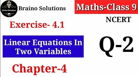 Linear Equations in two Variables-Exercise 4.1 I Class 9 Maths I Q.2 I Chapter 4 I