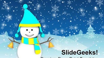 smiling snowman on winter background powerpoint templates ppt backgrounds for slides 1212 presentati